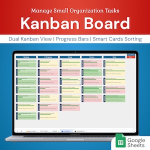Kanban Board: Task Status Tracker | Google Sheets Tool | Streamlined Task Management