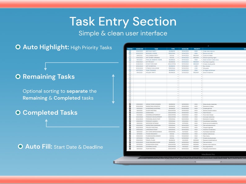 Box Labeled Entry Task Task Tracker | Streamline Individual Action Item List | Google Sheets ...