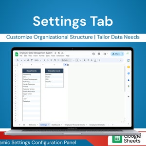 Employee Data Management System | HR Tracker | Google Sheets Template ...