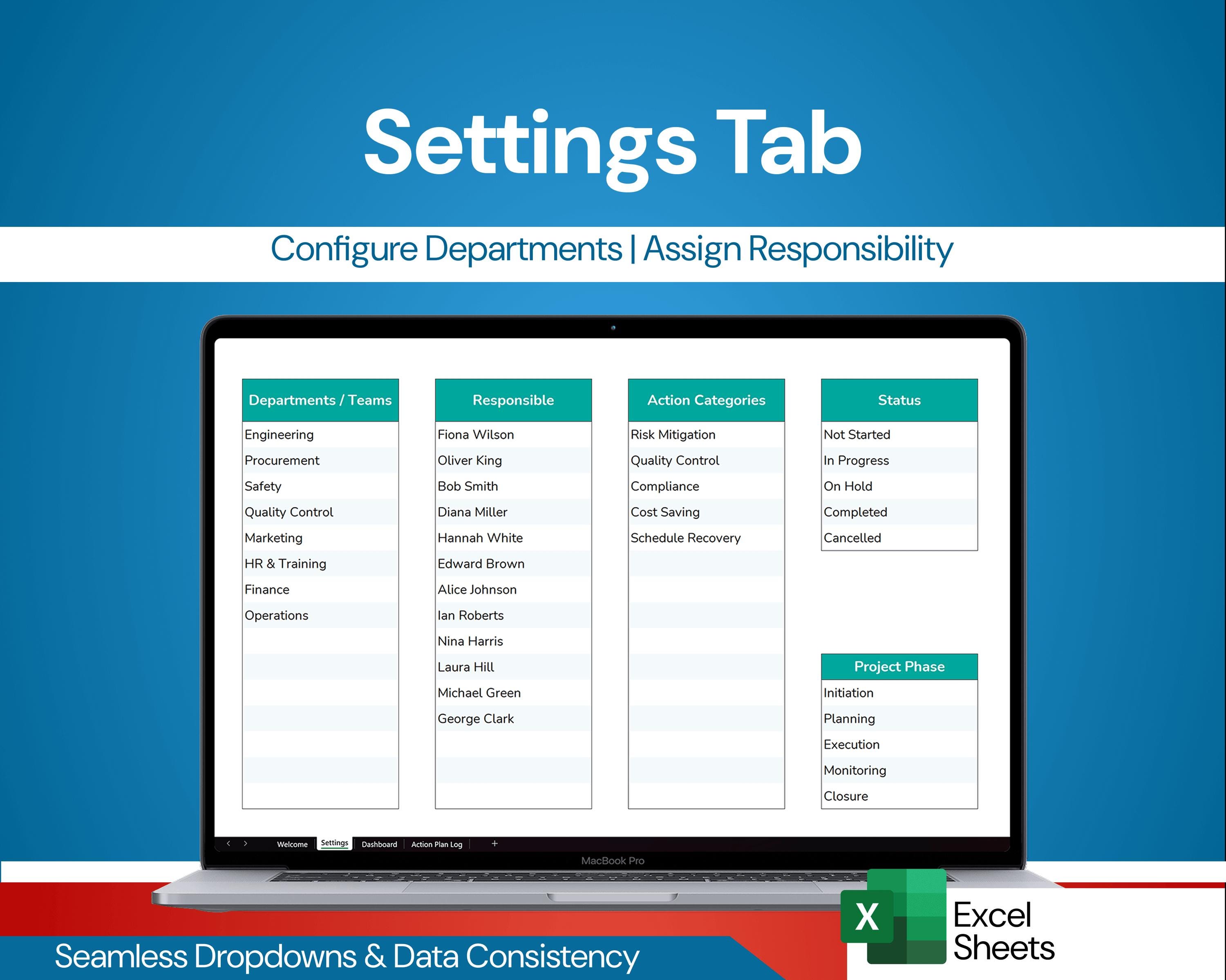 Action Plan Tracker | Excel Spreadsheet Tool | Streamlined Task ...