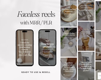 Faceless Reels With Master Resell Rights, Faceless Instagram Reels, Faceless Digital Marketing, MRR, Canva Video Template, Resell Product