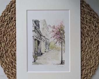 Harrogate Yorkshire Print: Montpellier Parade Watercolour Painting