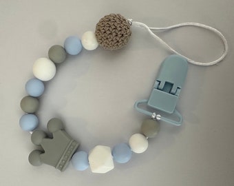 Attacco per ciuccio, clip per ciuccio, clip per ciuccio con perline in silicone, regalo per bambini, clip per succhietto