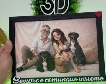 Retrato personalizado a partir de una foto con frase y NFC - Foto familiar con música, regalo para parejas, idea de regalo única