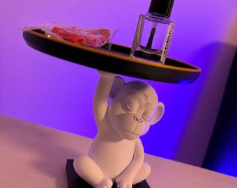 Soporte de objetos de diseño con bandeja – Vaciador de bolsillos decorativo, organizador de mesa, idea de regalo original, decoración moderna para el hogar
