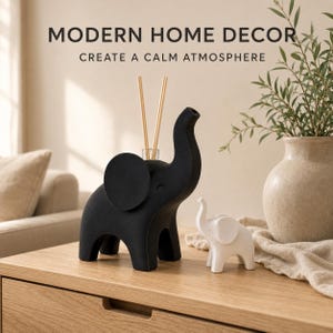 Profumatore Ambiente Elefante con Bastoncini, Set Decorativo Stampato in 3D, Idea Regalo Casa Nuova