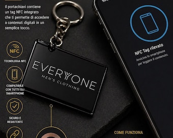 Llavero NFC personalizado con el logotipo de la empresa: tarjeta de visita inteligente, marketing digital, gadget corporativo.