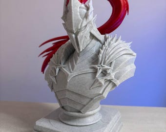 Estatua de busto de Caballero de las Sombras – Figura coleccionable de guerrero fantástico, decoración de escritorio inspirada en el anime, regalo de busto premium impreso en 3D