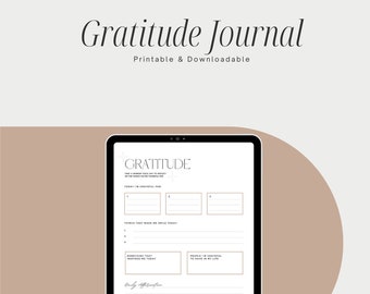 Diario della gratitudine beige, diario della gratitudine, gratitudine quotidiana, registro della gratitudine, pianificatore, pianificatore digitale