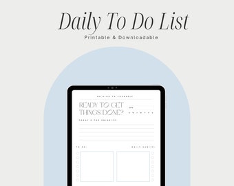 Elenco giornaliero delle cose da fare Baby Blue, Elenco giornaliero stampabile delle cose da fare, Download istantaneo, Pianificatore minimo, Pianificatore giornaliero, Pianificatore di produttività