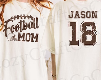 Personalized Football Shirt, Custom Name Number Tee, Comfort Colors Football Mom Shirt, Football Mama Gift, Game Day T-shirt, Sports Number