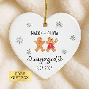 Personalized Engaged Ornament, Gift for Engaged Couple, Engagement Gift, Engaged Keepsake, First Christmas Engaged, Custom Engagement Gifts