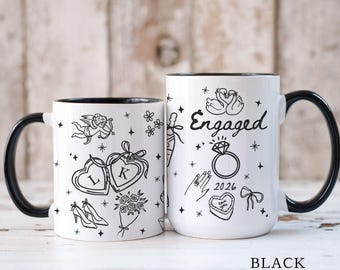 Personalized Engagement Mug, Engagement Gifts, Bridal Shower Gift, Engaged Announcement, Engaged Keepsake, Custom Coffee Mug for Engagement