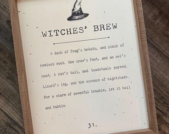 Witches Brew Sign- Wood Halloween Sign- Fall decor- Witches Brew wood sign- Fall Decor - Pumpkin decor- Witch decor- Handmade wood sign