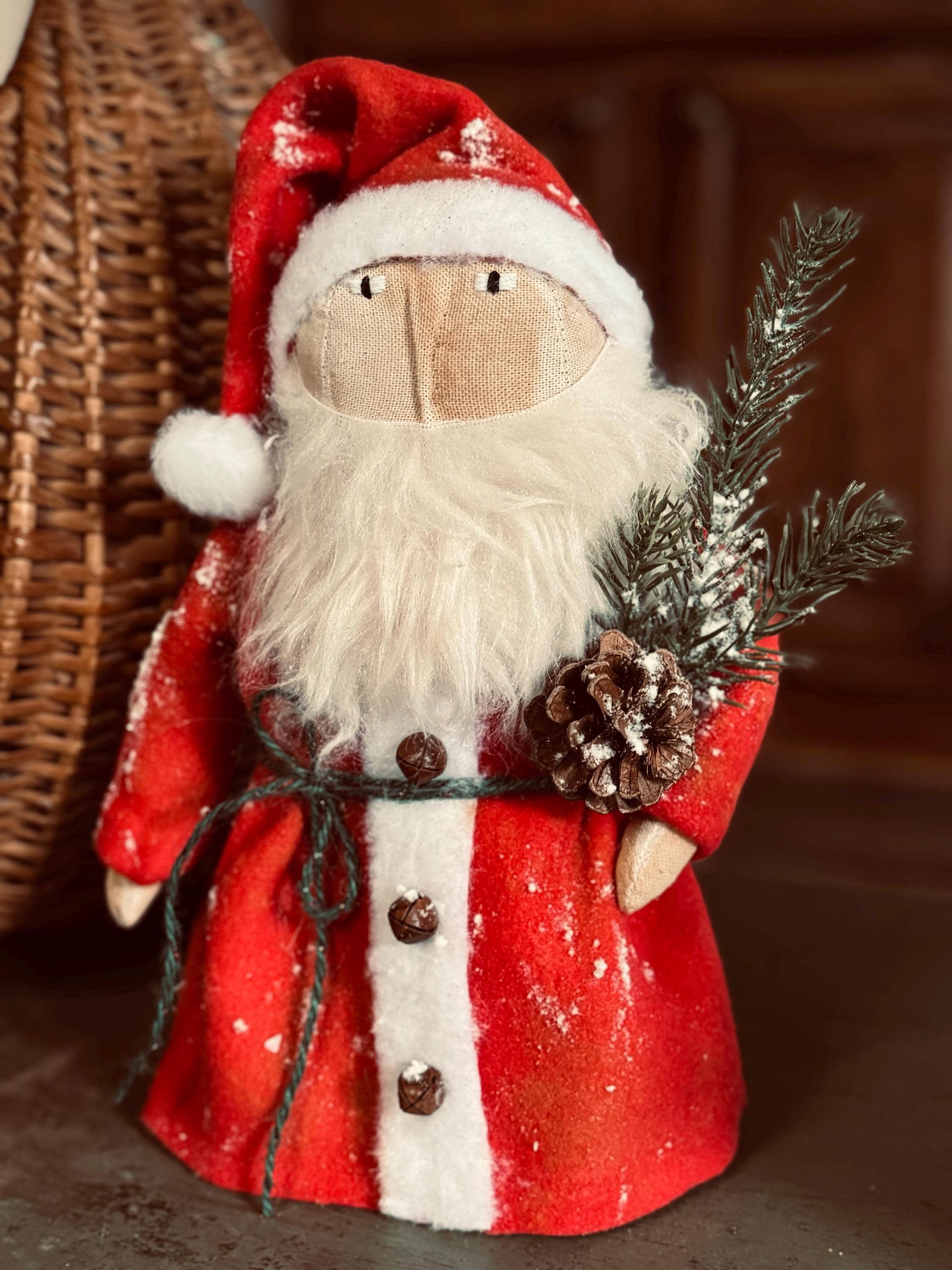 Primitive Santa Primitive Santa- Handmade Primitive Santa - Primitive Saint Nicholas ...