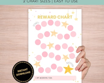 Pink Star Reward Chart | Gold Star Reward Chart | Kids Daily Behavior  Chore Chart | Behavior Chart for Classroom and Home