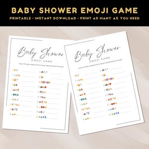 Baby Shower Emoji Game, Emoji Baby Shower Games, Baby Phrases Emoji Pictionary Trivia, Fun Baby Party Game, Printable Includes Answer Key