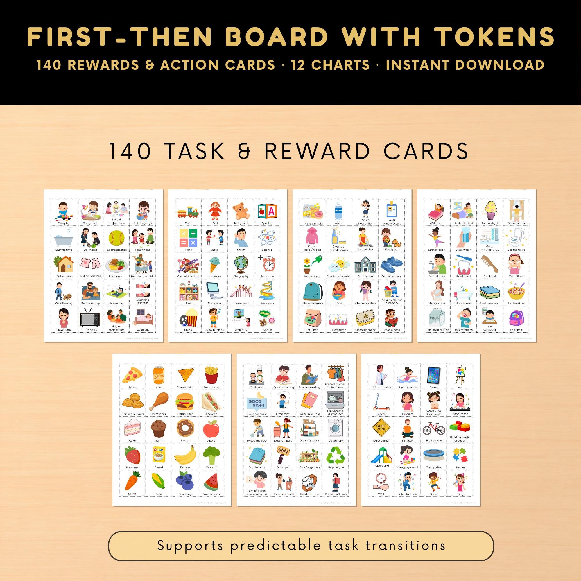 First Then Board Printable | Autism ABA Visual Schedule, Reward Chart ...