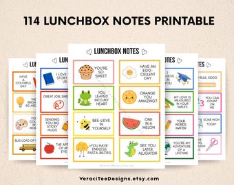 Kids Lunch Box Notes: 48 Encouraging Messages + Bonus (Printable Digital Download)