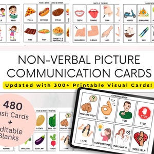 Communication Cards for Autism, Nonverbal Speech and AAC Visual Aid, Core Vocabulary Flashcard, Support for Autism & Special Needs and ESL