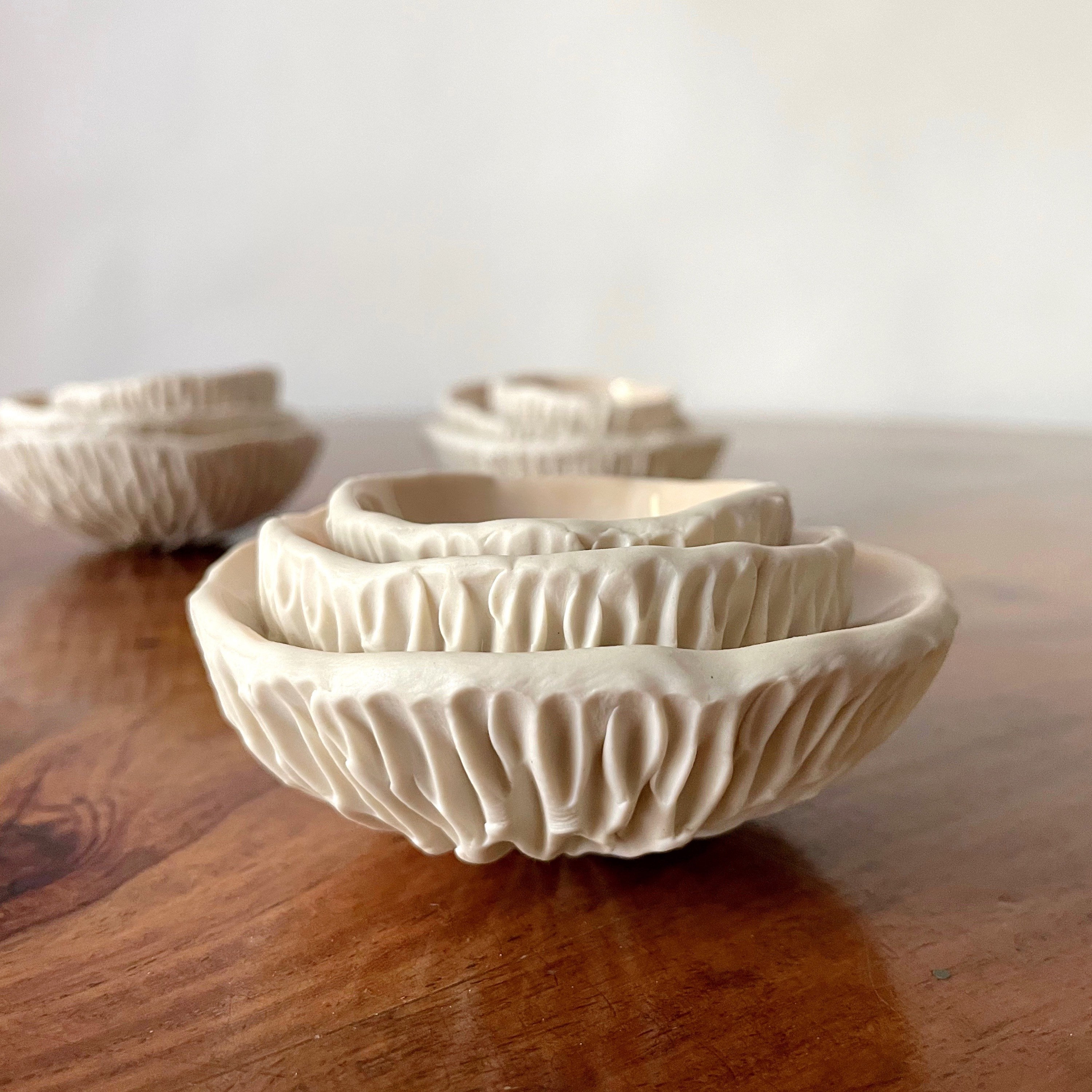 Porcelain Mixing & Nesting Bowl Set | Oval Shaped | Silk White