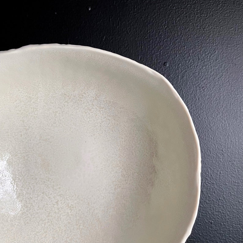 Medium Geode Bowl Snowflake White Ceramic Bowl, Hostess Gift, Gift for Her, Handmade Pottery, Porcelain Bowl image 7