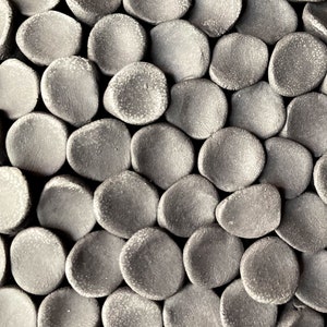 Fungi - Black Porcelain Micro Tile - Ceramic Wall Sculpture , Textured Wall Tile