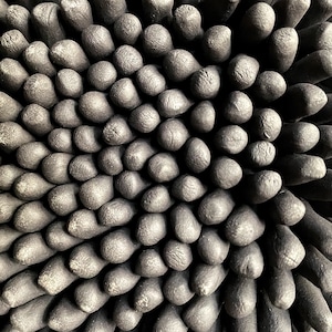 Matchstick Black Porcelain Micro Tile: Textured Ceramic Wall Art, 5&quot; Square