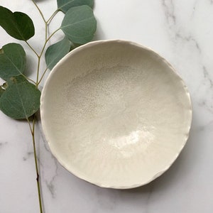 Medium Geode Bowl Snowflake White Ceramic Bowl, Hostess Gift, Gift for Her, Handmade Pottery, Porcelain Bowl image 10