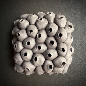 Barnacle - Black Porcelain Micro Tile - Textured 3D Wall Tile, Ceramic Wall Sculpture