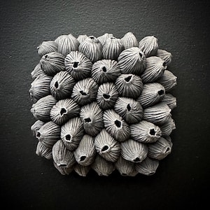Cardamom - Black Porcelain Micro Tile - Textured 3D Wall Tile, Ceramic Wall Sculpture