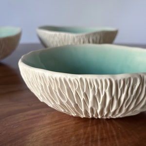 Medium Blue Geode Bowl Copper Blue , Modern Ceramic Bowl, Handmade Pottery, Gift for Her, Trinket Dish, Jewelry Dish image 3