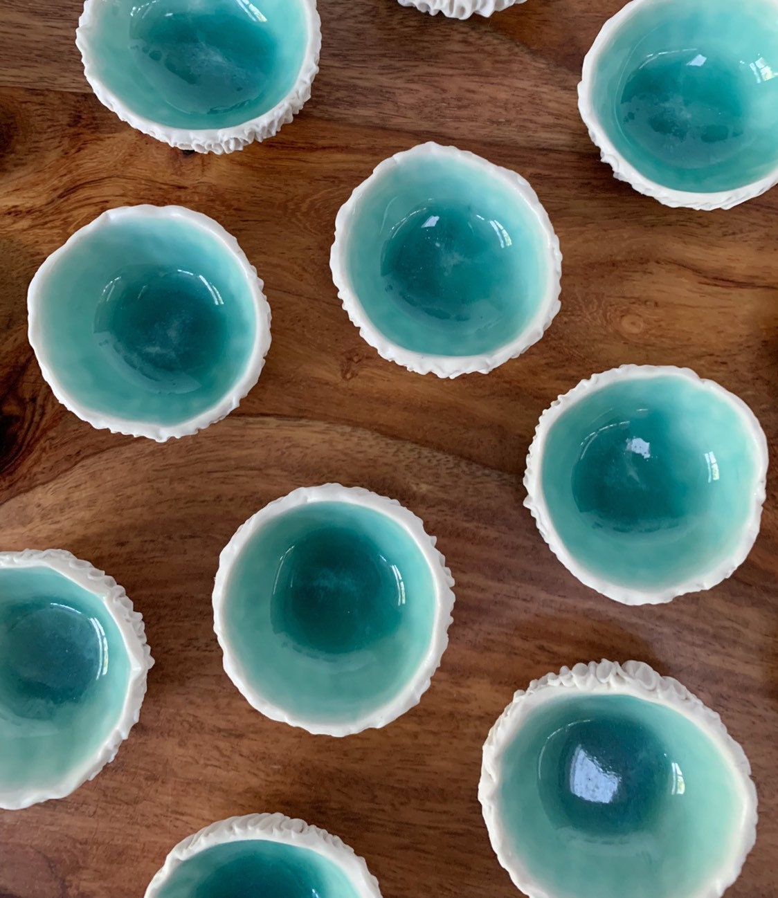 Tiny Blue Geode Bowl - Petit Bol en Céramique Anneau Plat Cadeau Pour Son Foodie Cadeau de Sel Bleu 