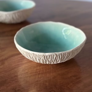 Medium Blue Geode Bowl Copper Blue , Modern Ceramic Bowl, Handmade Pottery, Gift for Her, Trinket Dish, Jewelry Dish image 1
