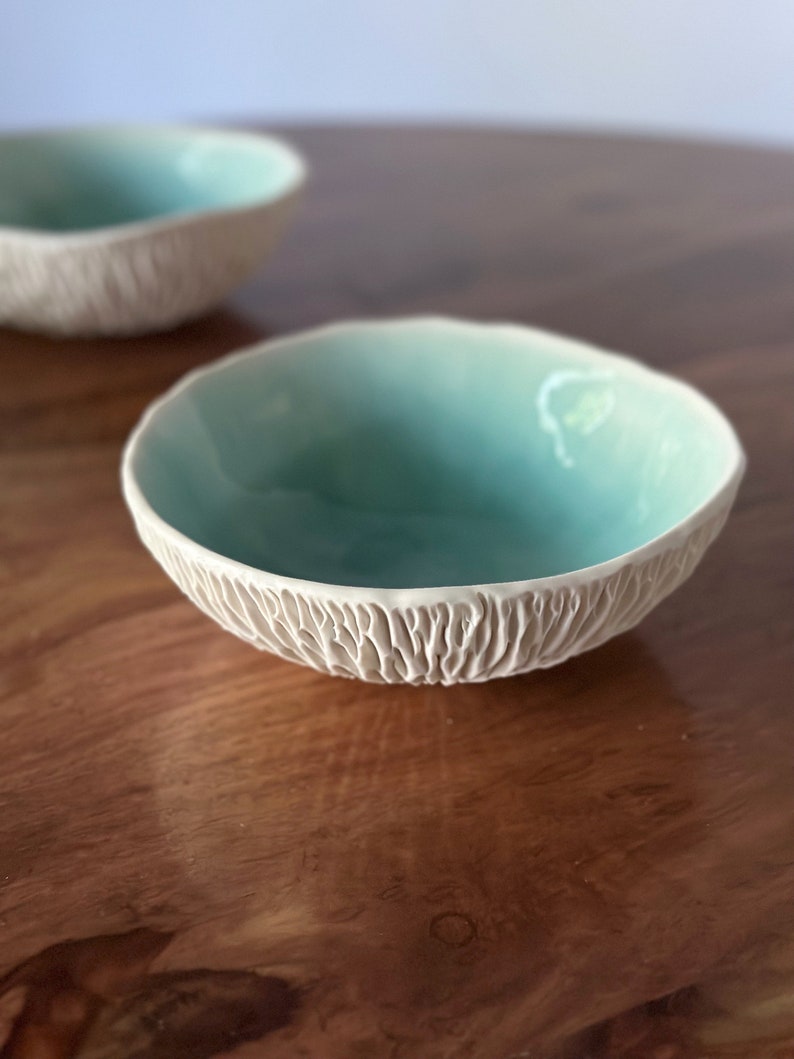 Medium Blue Geode Bowl Copper Blue , Modern Ceramic Bowl, Handmade Pottery, Gift for Her, Trinket Dish, Jewelry Dish image 1
