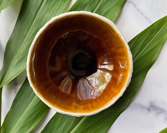 Small Amber Geode Bowl  - Gold Small Ceramic Bowl, Ring Dish, Housewarming Gift, Hostess gift