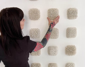 Shoreline | 15 Piece Porcelain Installation | Organic Modern Ceramic Sculpture
