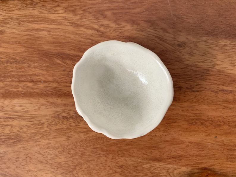 Little Lotus Bowl, White Pinch Bowl, Salt Dish, Ceramic Ring Dish, Small Porcelain Bowl image 5
