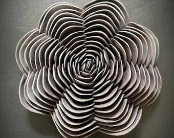 Black Armeria Porcelain Wall Sculpture – Botanical Ceramic Art, Organic Modern Wall Decor