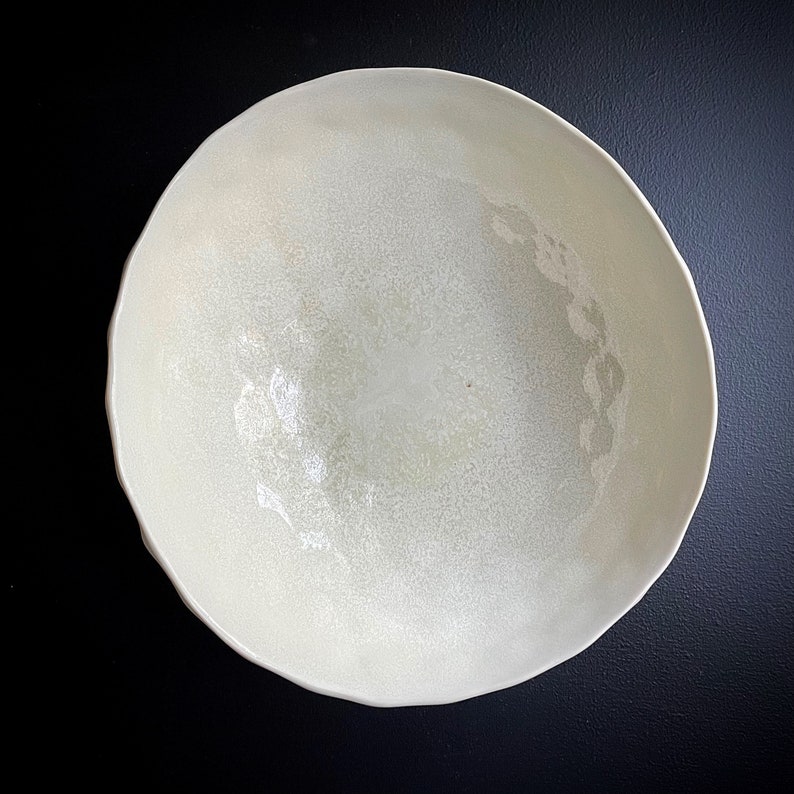 Large Snowflake White Lotus Bowl White Ceramic Bowl, Ring Dish, Trinket Dish image 9