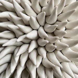 Handmade Porcelain Wall Tile: Turf - Textured Ceramic Wall Art, 5" Square