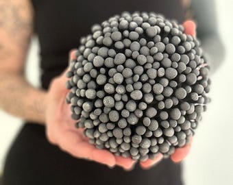 Black Porcelain Enoki Wall Sculpture: Textured Ceramic Art Tile