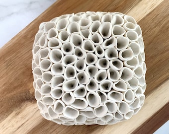 Hydrangea - Porcelain Micro Tile -  Ceramic Wall Sculpture