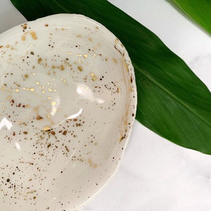 Gold Splatter Abalone Bowl Abalone Shell Beach Decor Ring Dish Trinket Dish Soap Dish Gold Small Bowl image 6