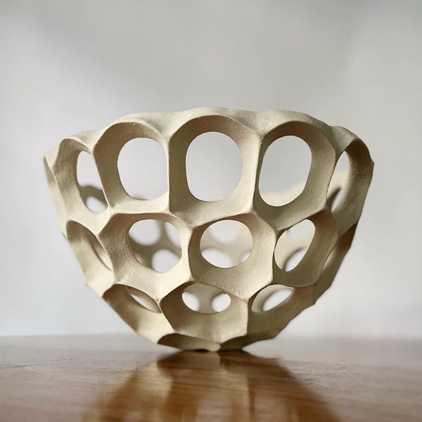 Extragroße Steinzeug-Tonschüssel: Organic Modern Decor (33 cm D x 20 cm H)