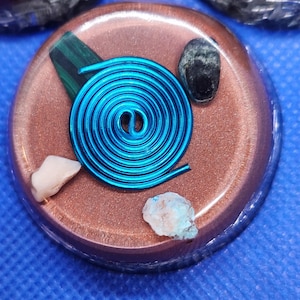 Pocket Orgonite: Kambaba Jasper, Malachite, Turquoise - Earth Energy Healing