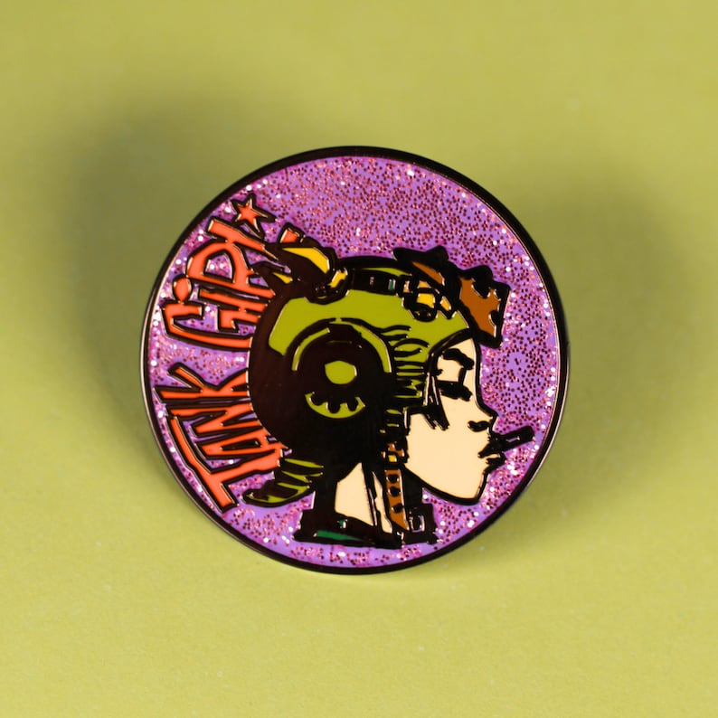 Tank Girl Hard Emaille Glitzer Pin Bild 1