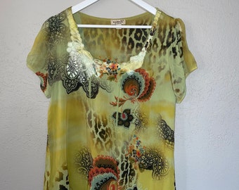 SALE SALE Clearance SALE Cheetah floral shirt top blouse