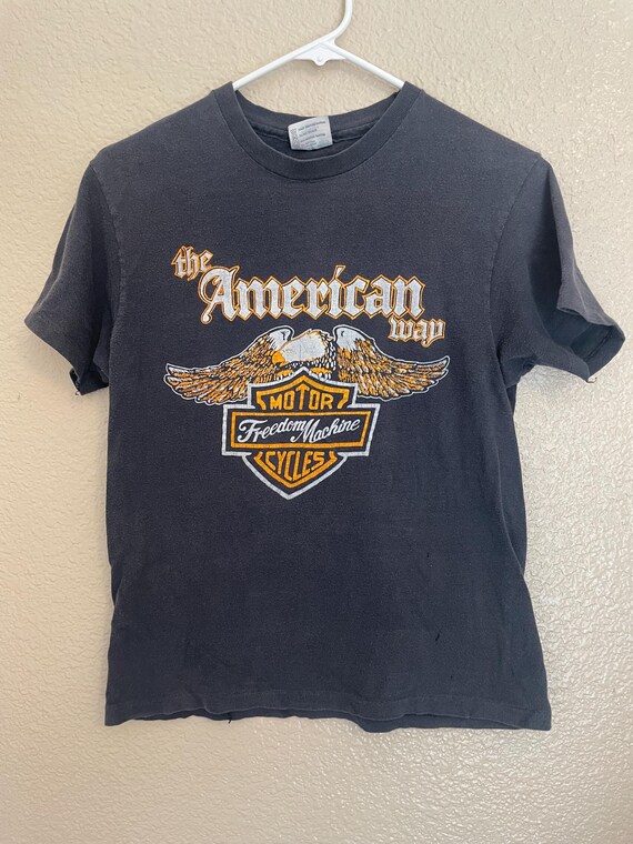 超可爱 Harley T Biker Motorcycle Shirt, T 80s Tag Hanes Davidson トップス