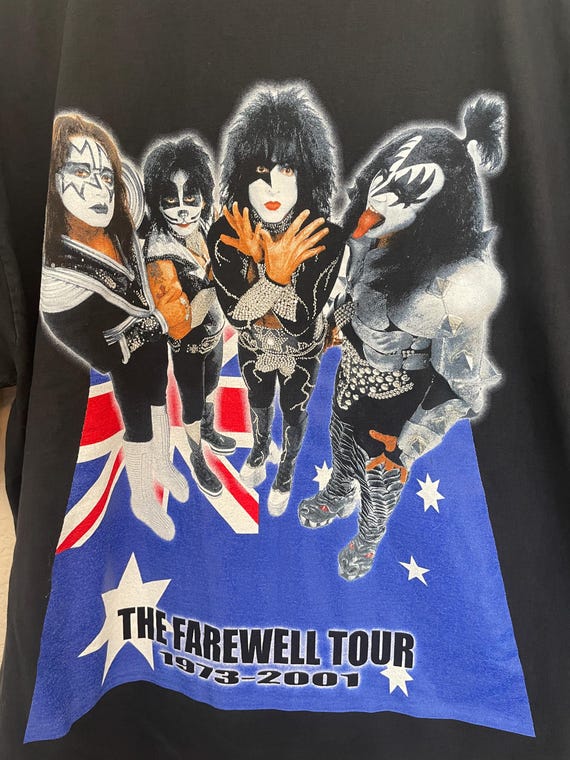 KISS Vintage 2001 T Shirt Farewell Tour Australia Sz XL Y2k